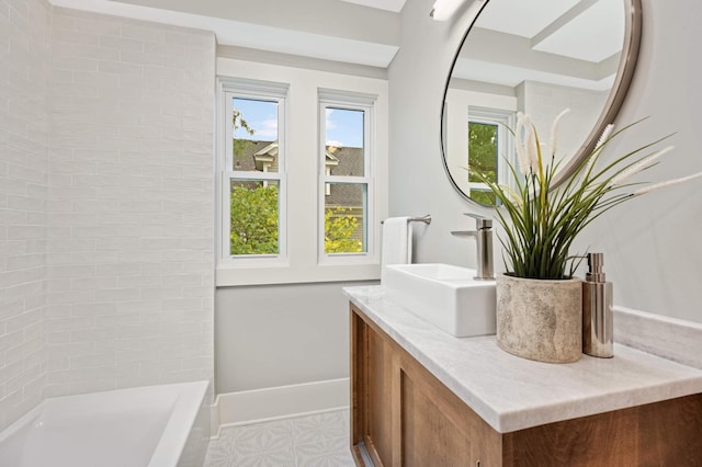 1647 26th St, Minneapolis, MN 55405 - bathroom featuring vanity and baseboards