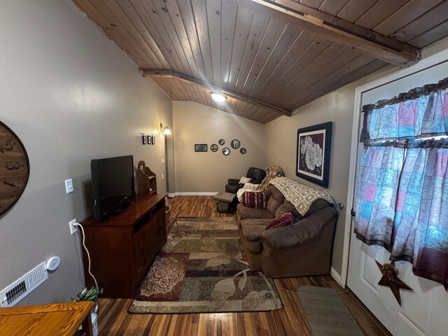 327 2nd St SW, Clara City, MN 56222 - living area with wooden ceiling, wood finished floors, and baseboards