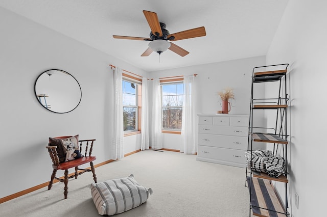 17639 Heidelberg Way, Lakeville, MN 55044 - living area with baseboards, ceiling fan, and carpet floors