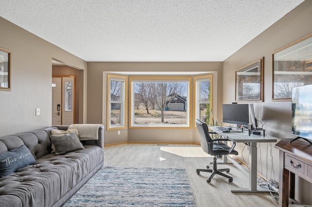 104 Birch Ave NW, Saint Michael, MN 55376 - office with wood finished floors, a textured ceiling, and baseboards