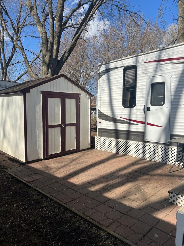 view of shed