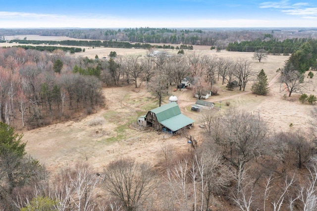 drone / aerial view with a rural view