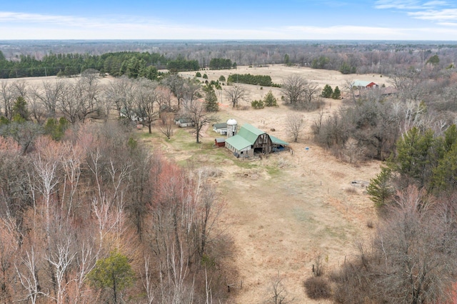 drone / aerial view featuring a rural view