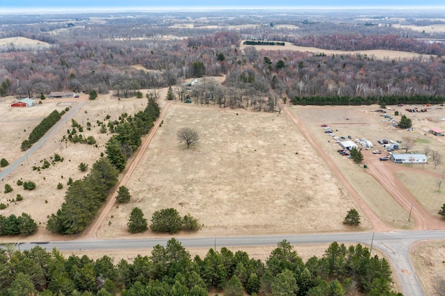 bird's eye view with a rural view