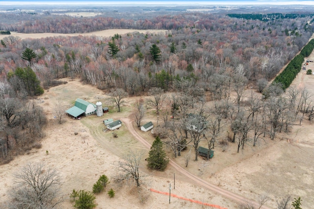 2908 River Rd, Saint Croix Falls, WI 54024 - aerial view of property's location featuring a heavily wooded area and rural landscape