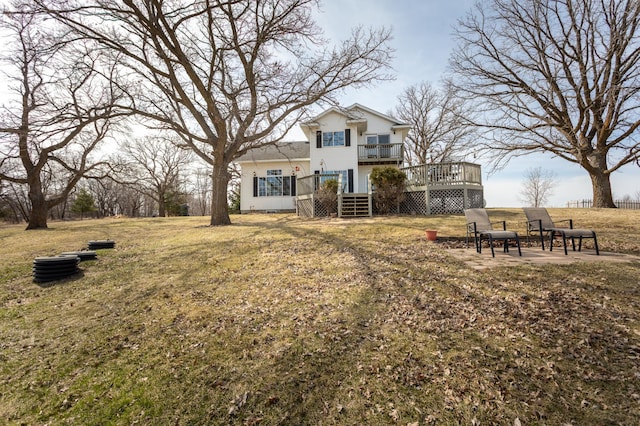 view of yard featuring a deck