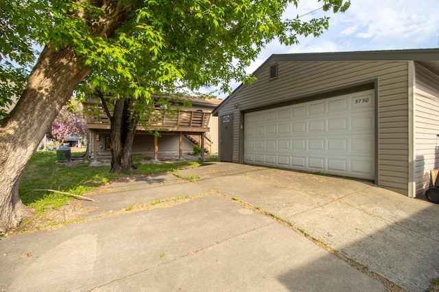 view of garage