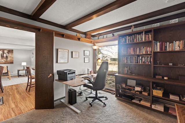 6085 Lincoln Dr Unit 122, Edina, MN 55436 - office space featuring wood finished floors, baseboards, carpet flooring, and beam ceiling