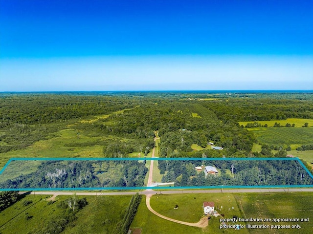 aerial view featuring a view of trees