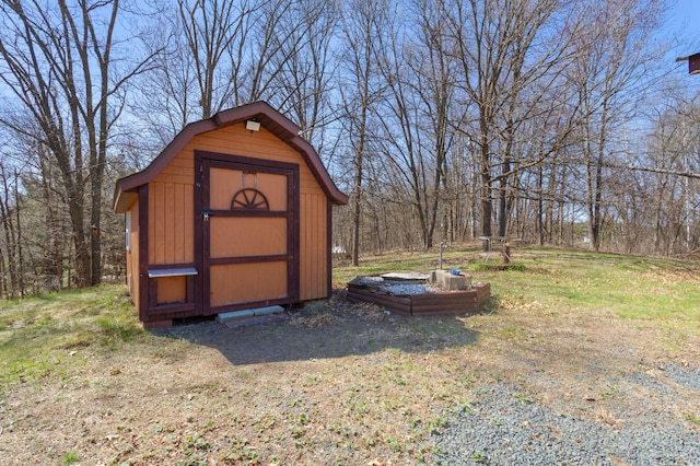 view of shed