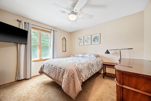 4545 Terraceview Ln N, Plymouth, MN 55446 - bedroom featuring light carpet, baseboards, and ceiling fan
