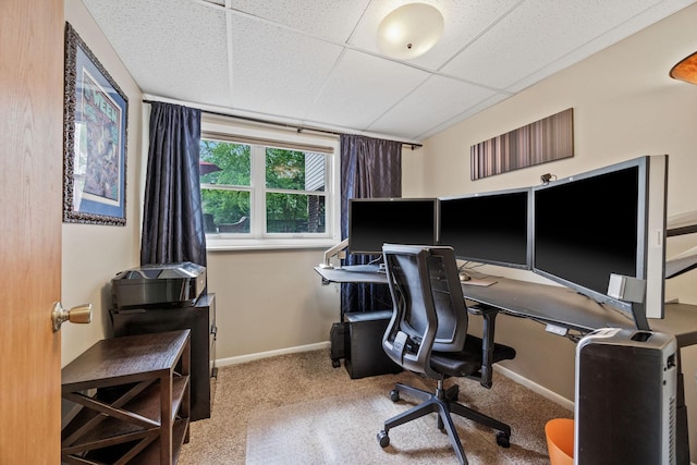 4545 Terraceview Ln N, Plymouth, MN 55446 - carpeted office space featuring a paneled ceiling and baseboards