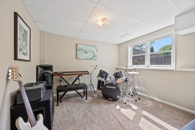 4545 Terraceview Ln N, Plymouth, MN 55446 - interior space featuring a drop ceiling, carpet flooring, and baseboards