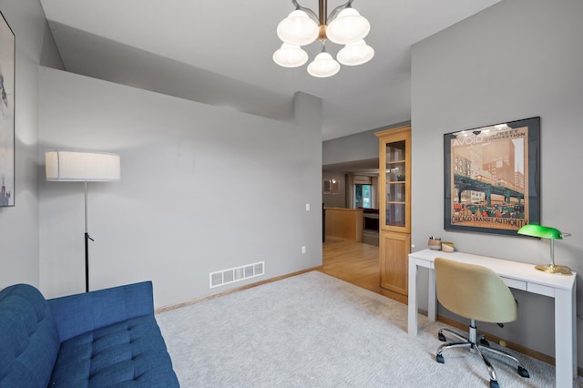 4032 Hollyhock Cir N, Brooklyn Park, MN 55443 - office with a chandelier and carpet