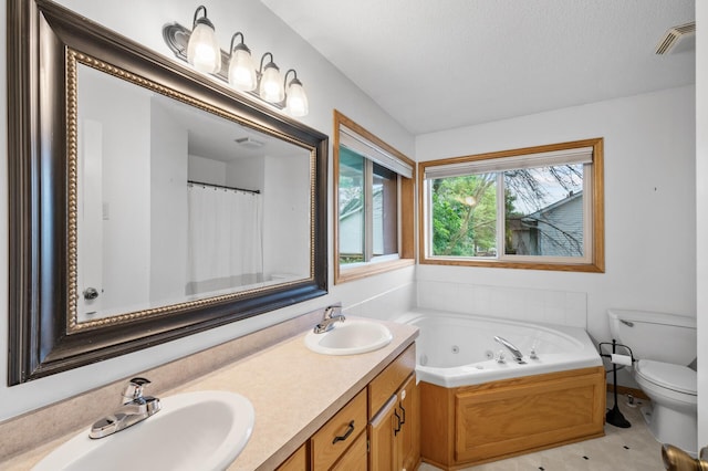 4032 Hollyhock Cir N, Brooklyn Park, MN 55443 - bathroom featuring double vanity and a tub with jets