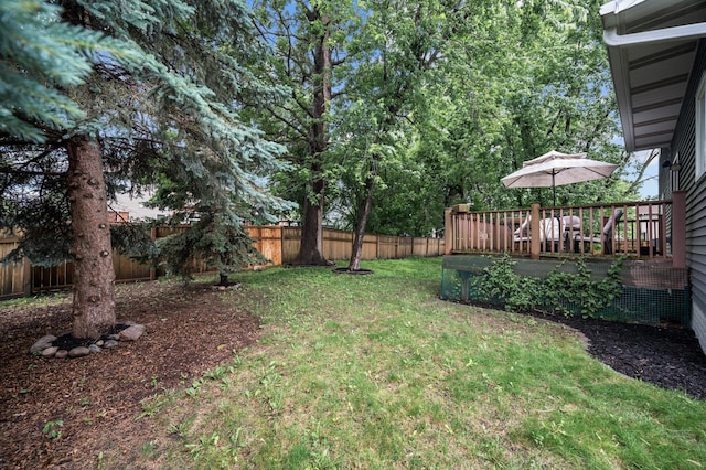 4032 Hollyhock Cir N, Brooklyn Park, MN 55443 - fenced backyard with a wooden deck