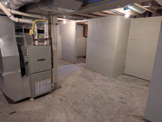 unfinished below grade area with heating unit