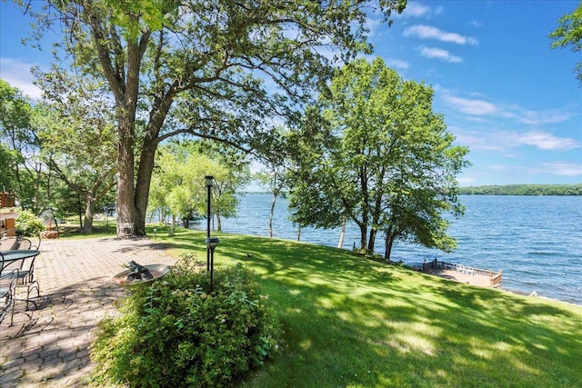 1122 Andrew Dr NE, Lake Andrew Twp, MN 56273 - view of green lawn featuring a water view