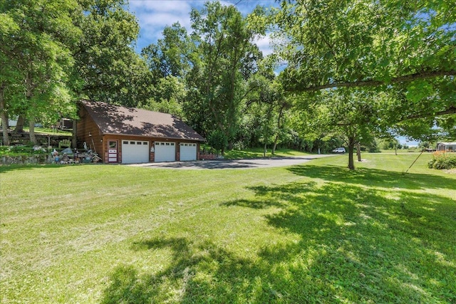 1122 Andrew Dr NE, Lake Andrew Twp, MN 56273 - view of grassy yard with a detached garage and an outdoor structure