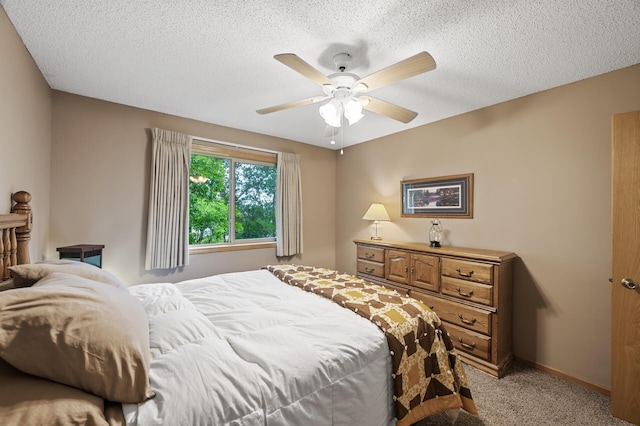 8366 Parkview Ave NE, Otsego, MN 55330 - bedroom with light colored carpet, a textured ceiling, and a ceiling fan