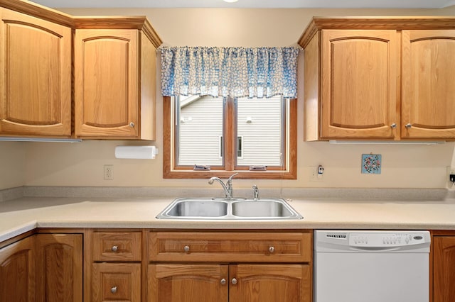 553 Cedar Ct, Taylors Falls, MN 55084 - kitchen featuring dishwasher, a sink, and light countertops