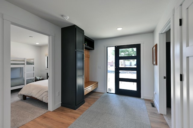 1011 Burgs Park Dr, Shell Lake, WI 54871 - mudroom with recessed lighting, visible vents, and light wood-type flooring