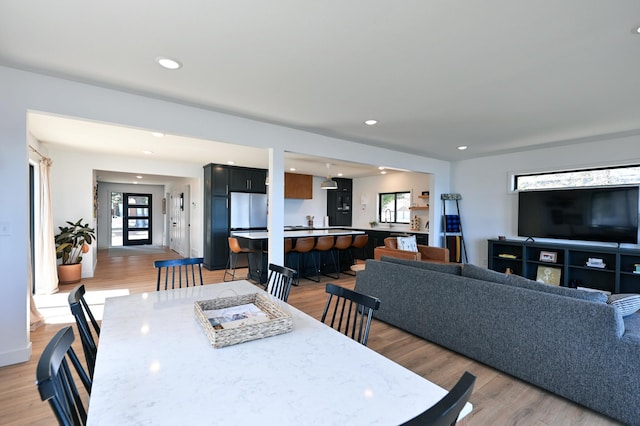 1011 Burgs Park Dr, Shell Lake, WI 54871 - dining room with light wood finished floors and recessed lighting