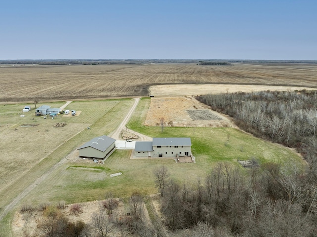 aerial view featuring a rural view