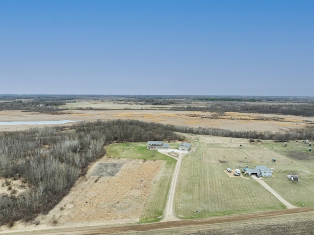 aerial view with a rural view