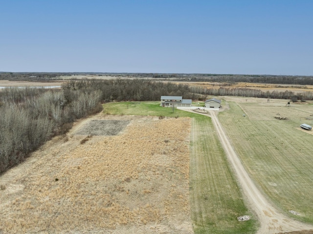 bird's eye view featuring a rural view