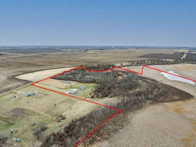 drone / aerial view with a rural view