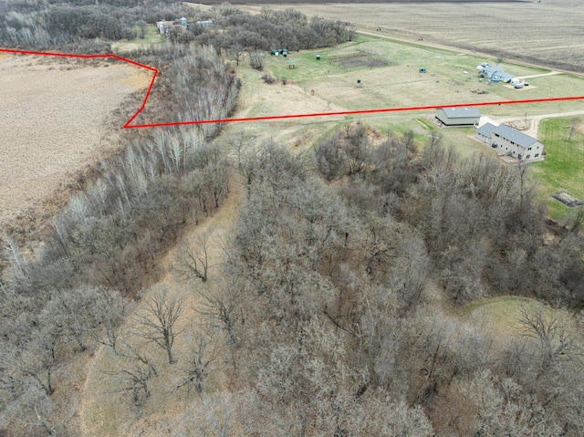 bird's eye view featuring a rural view