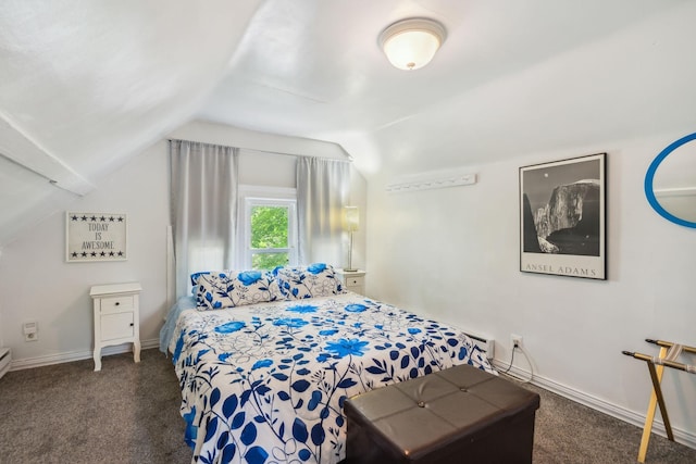 3304 Longfellow Ave, Minneapolis, MN 55407 - carpeted bedroom featuring vaulted ceiling and baseboards