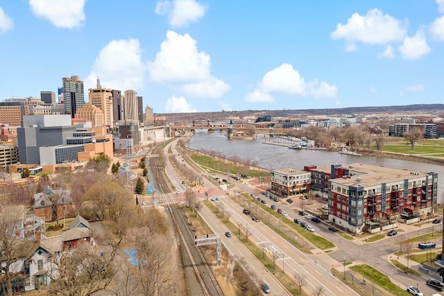 240 Spring St Unit 413, Saint Paul, MN 55102 - view of urban area featuring a main thoroughfare, a notable bridge, and a large body of water