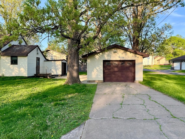 detached garage with driveway