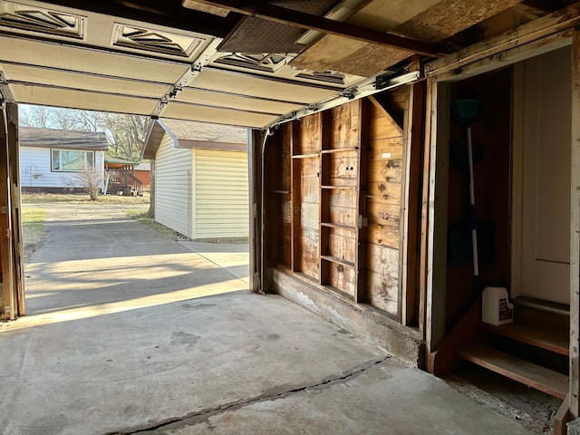 view of garage