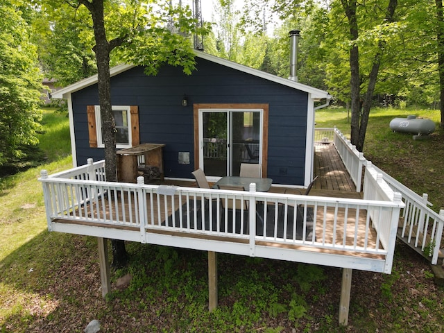 41820 Bald Eagle Dr, Marcell Twp, MN 56628 - rear view of property with a deck