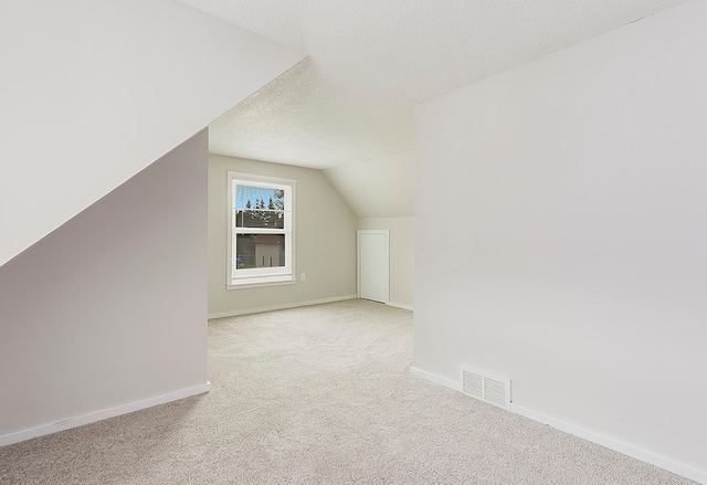 423 1st St NW, Faribault, MN 55021 - bonus room featuring carpet floors, baseboards, a textured ceiling, and lofted ceiling