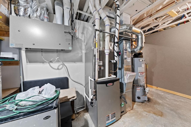 utilities featuring gas water heater