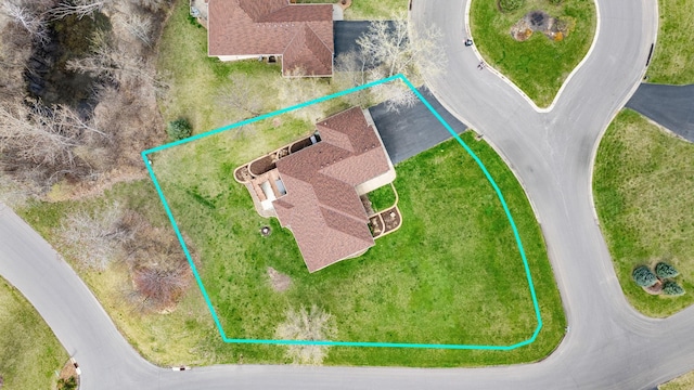 aerial view of property's location with property parcel outlined