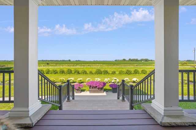 9730 177th Ave SE, Fairmount, ND 58030 - wooden deck with a rural view
