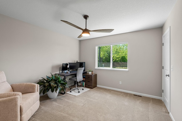 5928 Th St W, Lakeville, MN 55044 - office space featuring ceiling fan, carpet flooring, baseboards, and a textured ceiling