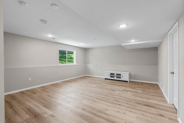 5928 Th St W, Lakeville, MN 55044 - basement with light wood-type flooring, baseboards, and recessed lighting