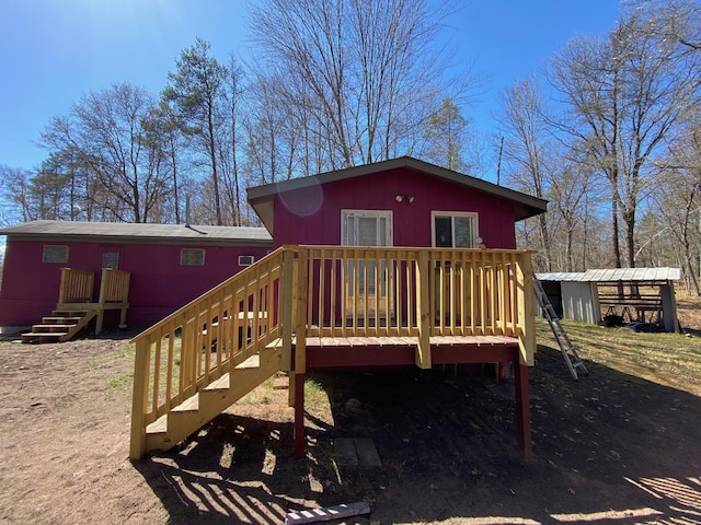 W8108 Vernon Ave, Chicog Twp, WI 54888 - back of property with a deck