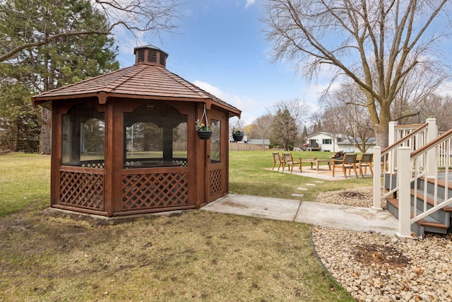 view of outbuilding featuring a gazebo