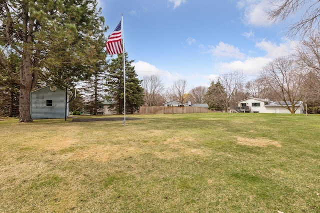 view of yard featuring fence