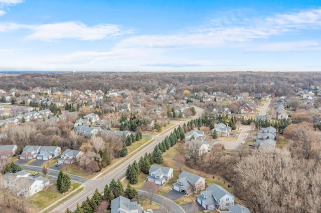 aerial view with a residential view