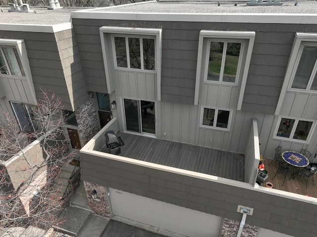 exterior space featuring board and batten siding