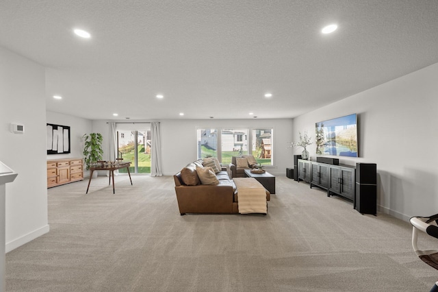 4429 Arbor Dr, Woodbury, MN 55129 - living room with light colored carpet, recessed lighting, and baseboards