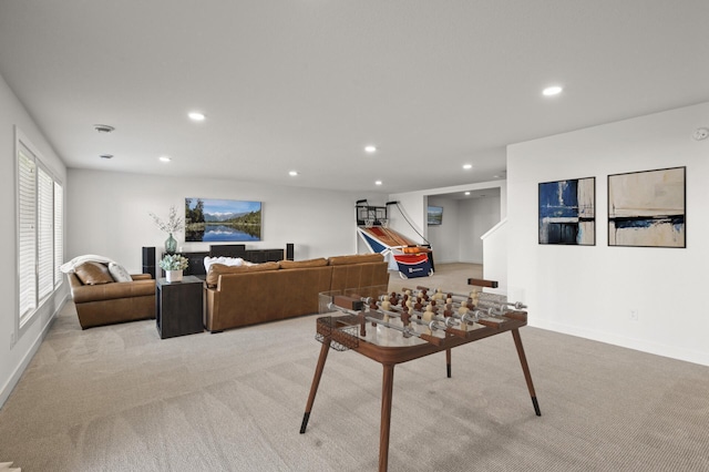 4429 Arbor Dr, Woodbury, MN 55129 - living area featuring carpet floors, recessed lighting, and baseboards